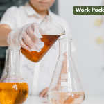 Female scientist in lab dressed with white coat and using probes with brown liquid inside.