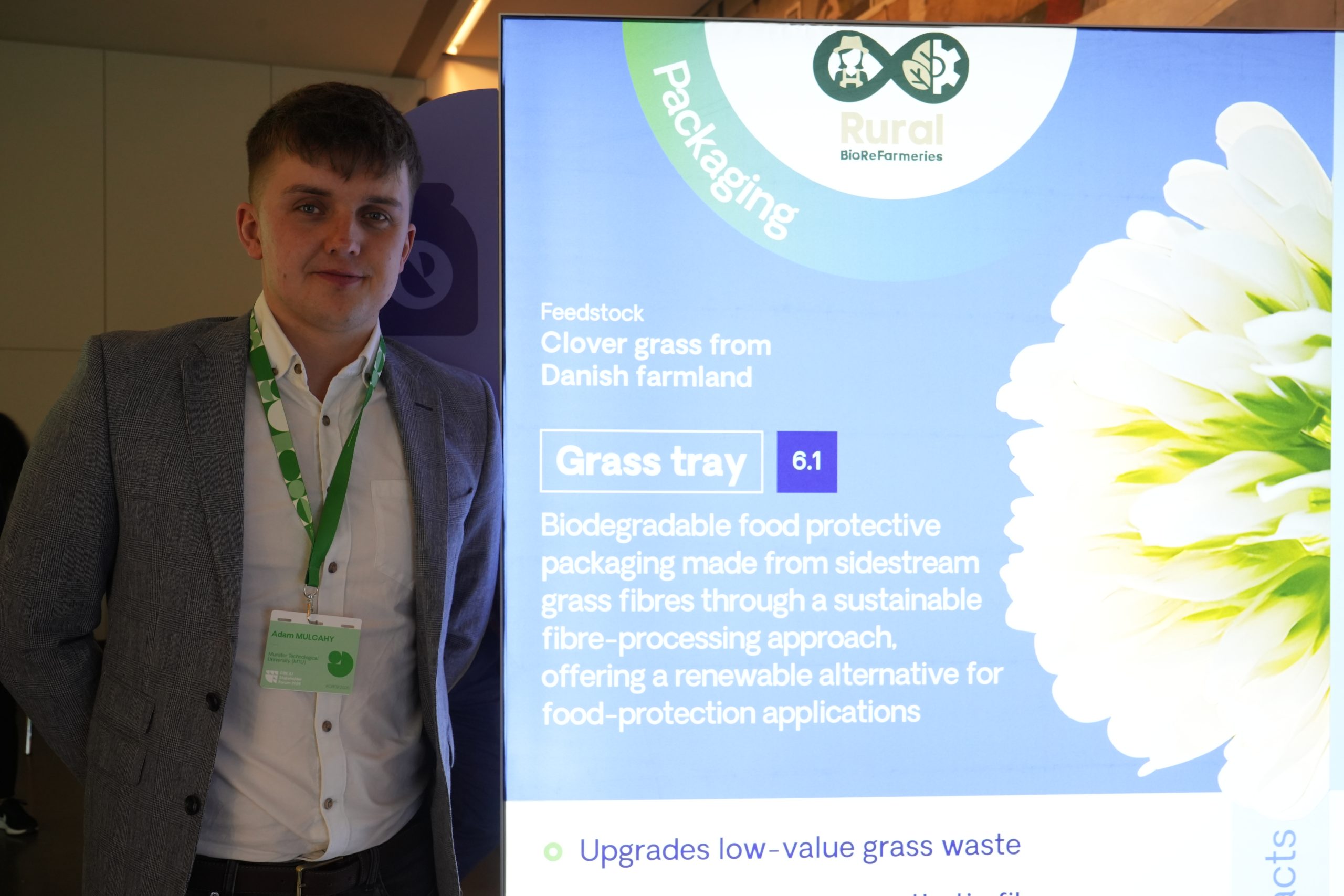 Adam Mulcahy representing Rural BioReFarmeries at CBE JU Stakeholder Forum 2026 in Brussels